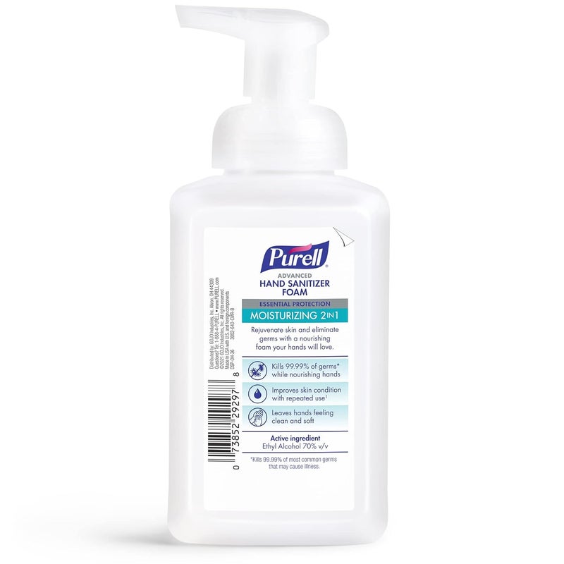 Purell Advanced Hand Sanitizer 2in1 Moisturizing Foam, Naturally Fragranced with Essential Oils, 10 oz Pump Bottle (Pack of 3), 3002-06-EC - Image 2